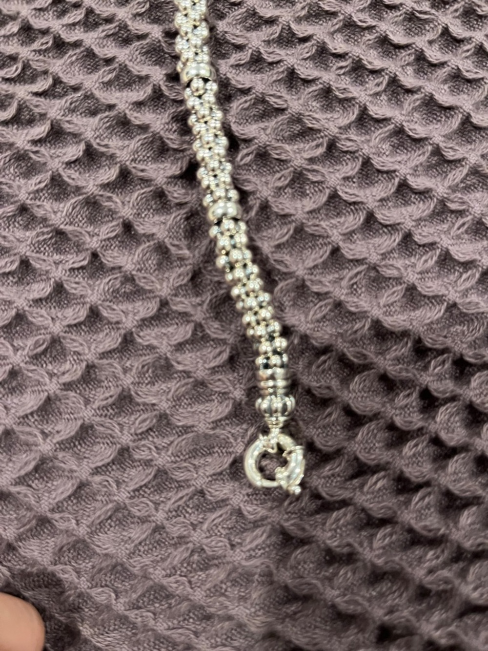 LAGOS Caviar Size M Silver Beaded Women's Bracelet - Elegant Silver Bracelet - Picture 4 of 4